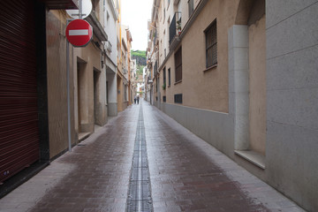 Fototapeta premium Street of Calella city, Spain.