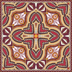 Meubelstickers Traditional ornamental floral paisley bandanna. You can use this © Kara-Kotsya