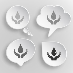 Protection blood. White flat vector buttons on gray background.