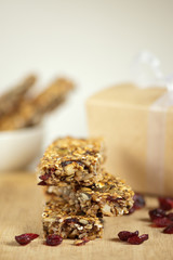 Healthy vegan organic granola bars