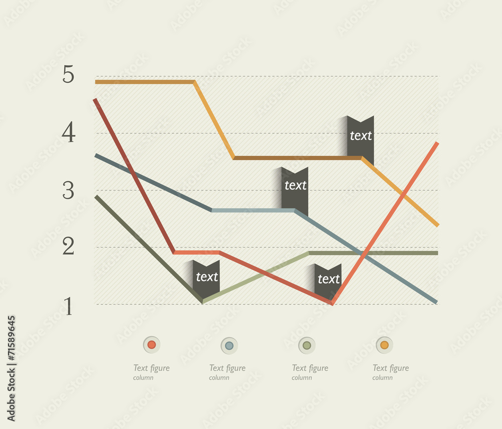 Aufkleber example of business flat design graph. infographics chart.