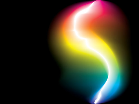 Vector abstract rainbow line on dark backdrop