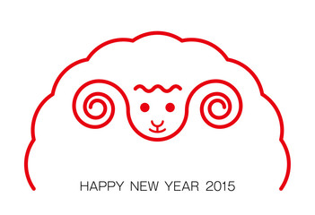 年賀状　未　2015