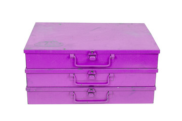 Old metal box isolated