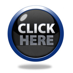 Click here circular icon on white background