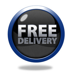 Free delivery circular icon on white background