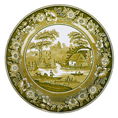 Very old dutch plate isolated