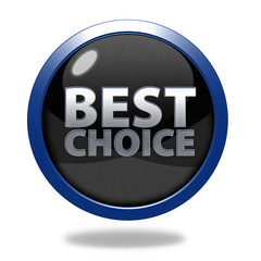 Best choice circular icon on white background
