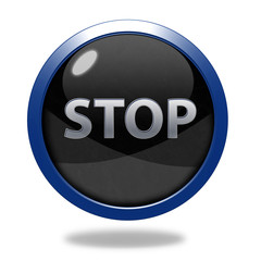 stop circular icon on white background