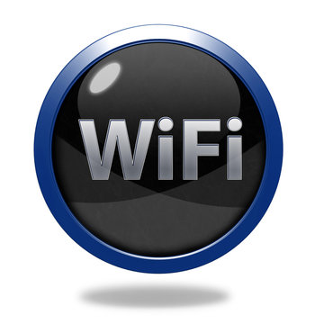 wifi circular icon on white background
