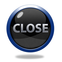 close circular icon on white background