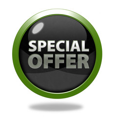 Special offer circular icon on white background
