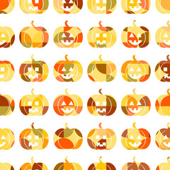 Seamless pattern with pumpkins for Halloween