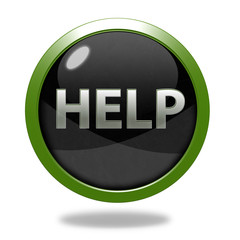 help circular icon on white background