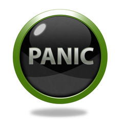panic circular icon on white background