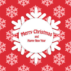 Christmas and New Year's background with snowflakes and place fo