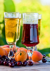 Sweet wine and fruits