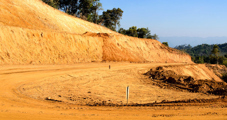 Laterite Non-Asphalt Road Under Construction