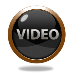 video circular icon on white background