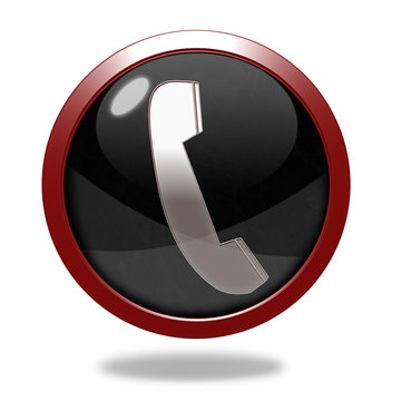 phone circular icon on white background