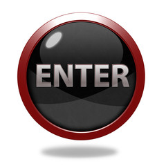 enter circular icon on white background