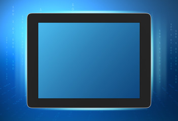 tablet with a large screen and glow on sides of the body.