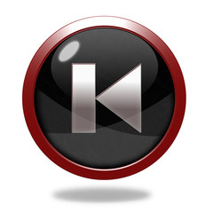 prev circular icon on white background