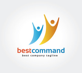 Abstract human vector logo icon concept. Logotype template for