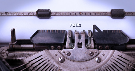 Vintage inscription made by old typewriter