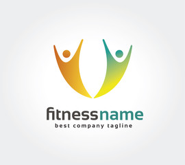 Abstract human vector logo icon concept. Logotype template for