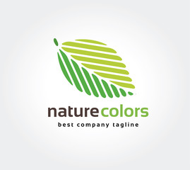 Abstract green leaf nature leafs care vector logo icon concept.