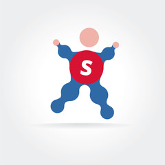 Abstract super hero vector icon concept. Logotype template for