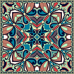 Traditional ornamental floral paisley bandanna. You can use this