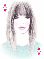 woman portrait  .abstract  watercolor .fashion background