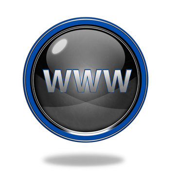 www circular icon on white background