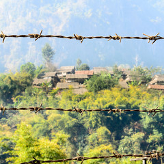 Barbed Wire and House of Refugee Camps