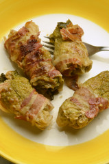 Involtini of verza y pancetta Cucina friulana Expo Milano 2015