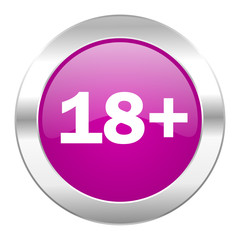 Fototapeta premium adults violet circle chrome web icon isolated