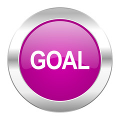 goal violet circle chrome web icon isolated