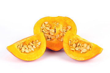 Kürbis in drei Teilen