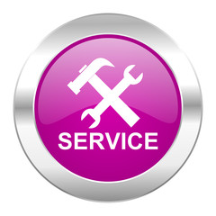 service violet circle chrome web icon isolated