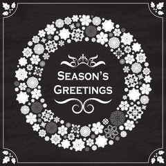 Vintage style season's greetings on chalkboard