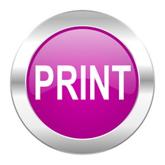 print violet circle chrome web icon isolated