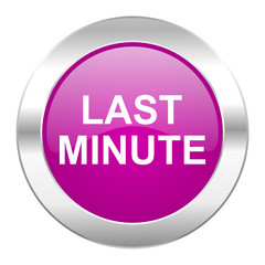 last minute violet circle chrome web icon isolated