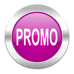 promo violet circle chrome web icon isolated