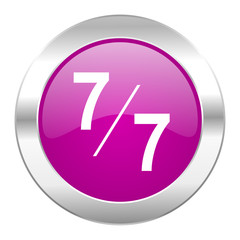 7 per 7 violet circle chrome web icon isolated