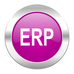 erp violet circle chrome web icon isolated