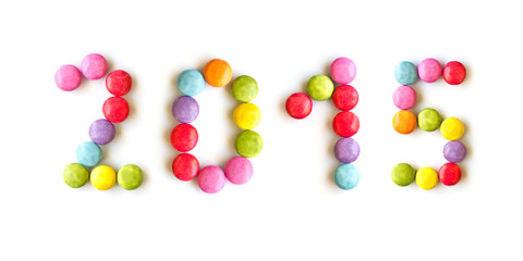 2015 colorful candies  isolated on white background