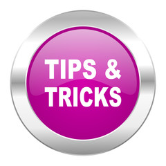 tips tricks violet circle chrome web icon isolated