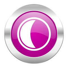 moon violet circle chrome web icon isolated